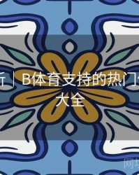 内容解析｜B体育支持的热门体育项目大全