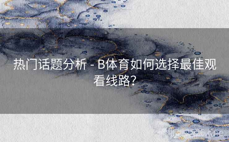 热门话题分析 - B体育如何选择最佳观看线路？
