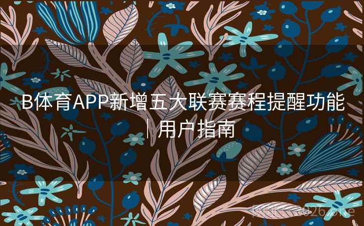 B体育APP新增五大联赛赛程提醒功能｜用户指南